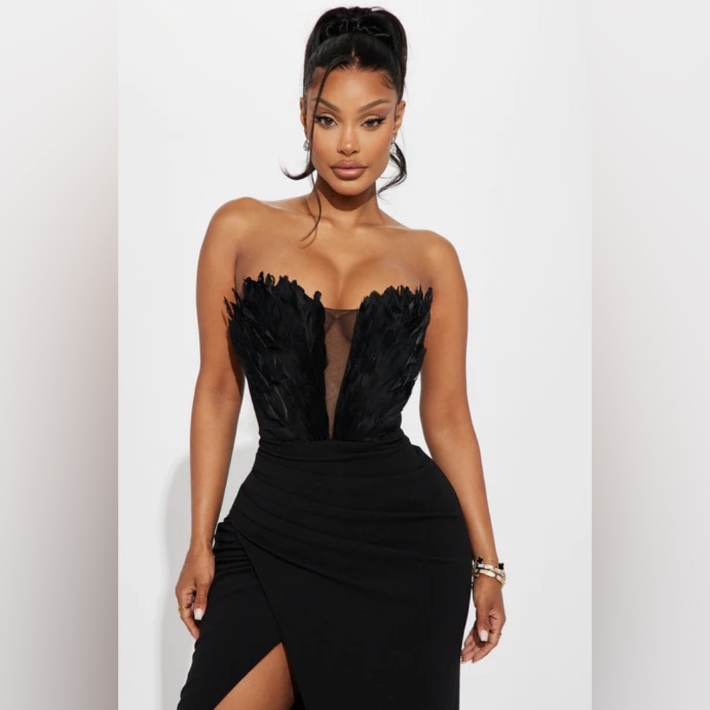 Fashion Nova Black Strapless Dress NWT XS